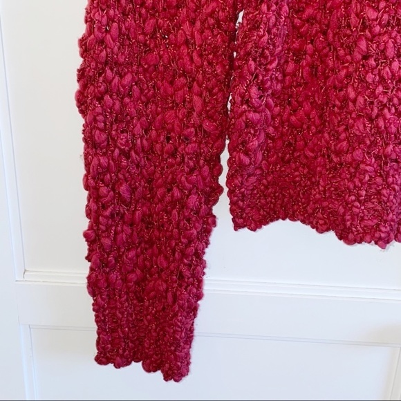 Band of Gypsies | Open Knit Sweater Red Crop Small - Picture 10 of 13